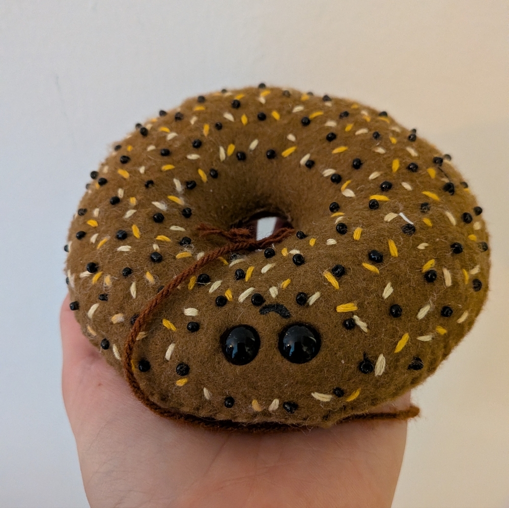 Lucy Sparrow Felt Bagel Whole Wheat Everything - Sew Your Soul